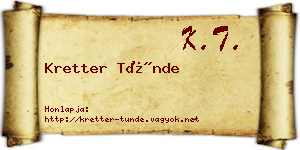 Kretter Tünde névjegykártya